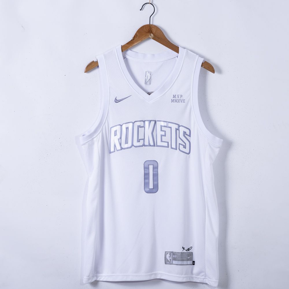 Men Houston Rockets 0 Westbrook White Game Nike 2021 NBA Jerseys